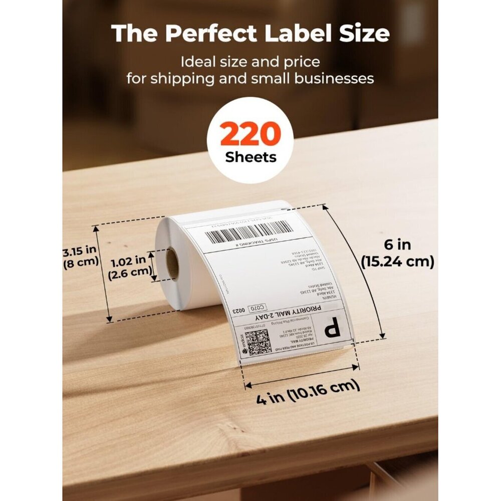 4"x6" Direct Thermal Printer Label, Shipping Labels Compatible with Rollo - Picture 2 of 8